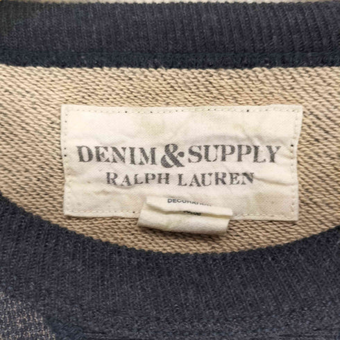 デニムアンドサプライラルフローレン DENIM&SUPPLY RALPH LAUREN 2トーン 前Vガゼット 3段 クルーネックスウェット メンズ JPN:M