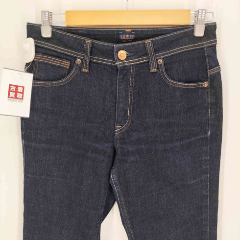エドウィン EDWIN インターナショナルベーシック 股上深め ゆったりストレートパンツ レディース 30