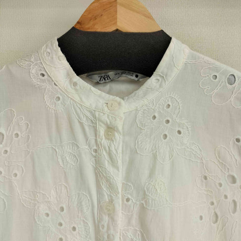 ザラ ZARA MIDI DRESS WITH CUTWORK EMBROIDERY レディース import:M