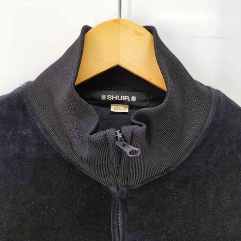 SHUIP ロゴパッチ 和柄切替 ベロア ジップアップ ジャケット メンズ JPN:L