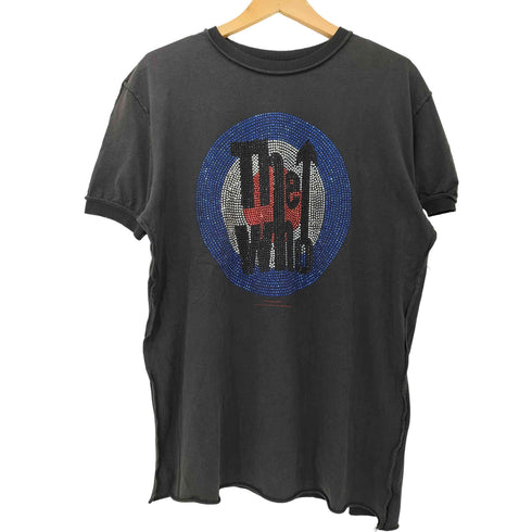 アンプリファイド AMPLIFIED Y2K ブリティッシュ ロック バンド ラインストーン ターゲット ロゴ S/S フェード加工 Tシャツ メンズ import:M