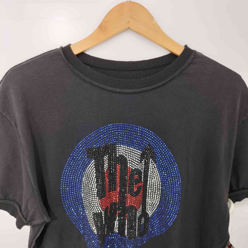 アンプリファイド AMPLIFIED Y2K ブリティッシュ ロック バンド ラインストーン ターゲット ロゴ S/S フェード加工 Tシャツ メンズ import:M