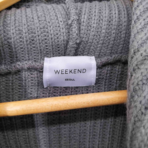 Weekend Seoul ローゲージ ニット サムホール ジップアップ パーカー メンズ