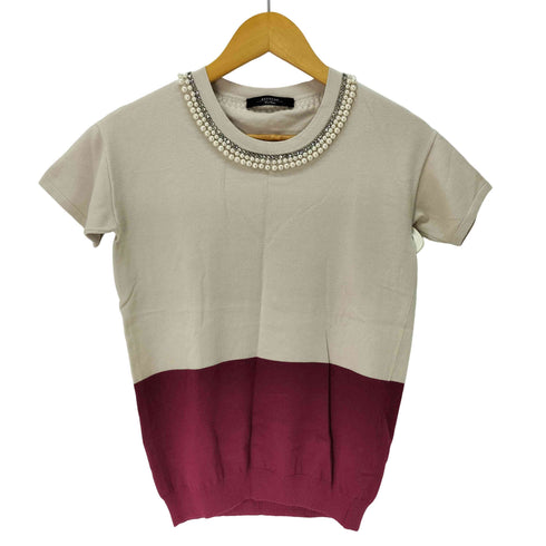 ウィークエンドマックスマーラ Weekend Max Mara ビジュー パール 半袖ニット レディース import:S