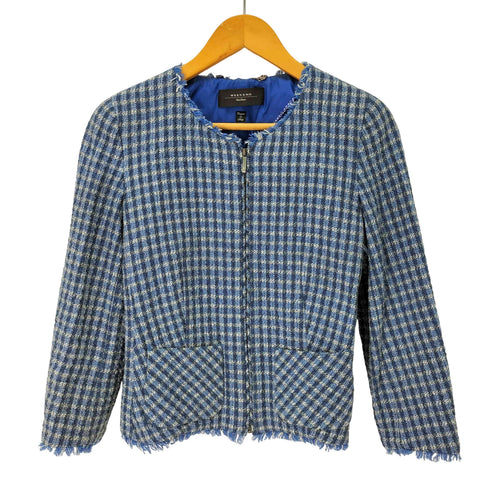 ウィークエンドマックスマーラ Weekend Max Mara ツイード ノーカラー ブルゾン レディース 38