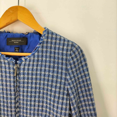 ウィークエンドマックスマーラ Weekend Max Mara ツイード ノーカラー ブルゾン レディース 38