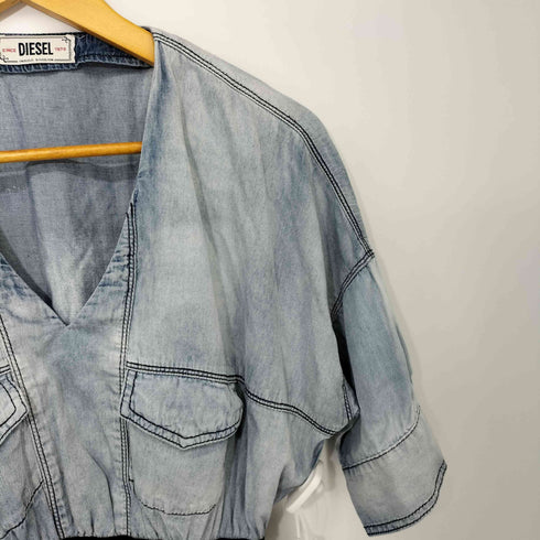 ディーゼル DIESEL ライトブルー デニム Vネック チュニック レディース import:XS