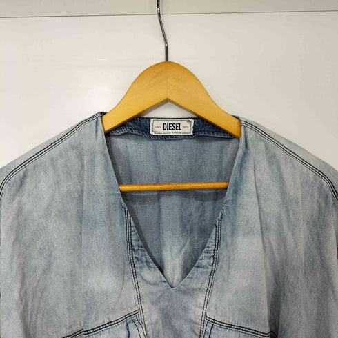ディーゼル DIESEL ライトブルー デニム Vネック チュニック レディース import:XS