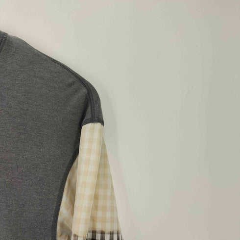 イッセイミヤケメン ISSEY MIYAKE MEN グラデーション ギンガムチェック スリーブ L/S Tシャツ メンズ JPN:S