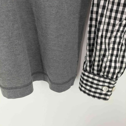 イッセイミヤケメン ISSEY MIYAKE MEN グラデーション ギンガムチェック スリーブ L/S Tシャツ メンズ JPN:S