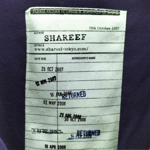 シャリーフ SHAREEF APPLE L/S BIG SHIRTS メンズ JPN:2