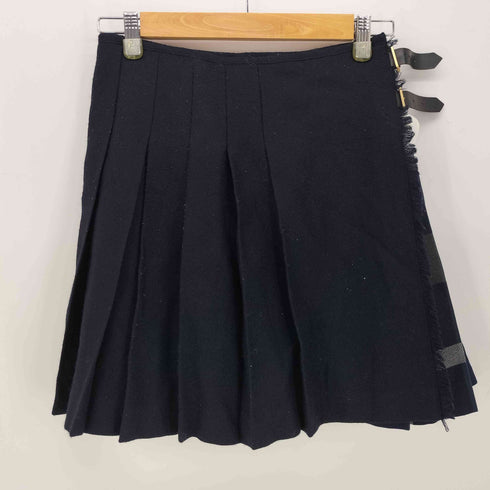 ブルーレーベルクレストブリッジ BLUE LABEL CRESTBRIDGE ミニ丈 チェック ベルトギミック ラップ カート レディース JPN:38