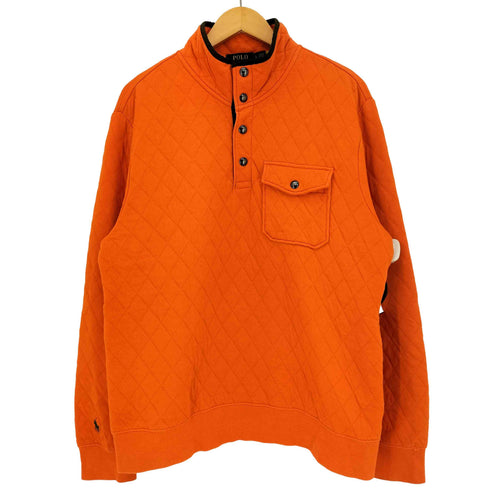 ポロラルフローレン POLO RALPH LAUREN Quarter Snap Quilted Double Knit Pullover 現行タグ キルティング スナップ ニット プルオーバー メンズ import:L
