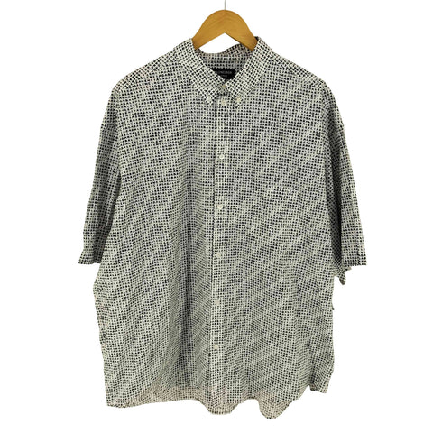 バレンシアガ BALENCIAGA All Over Logo Print Button Up Short Sleeve Shirt メンズ 42