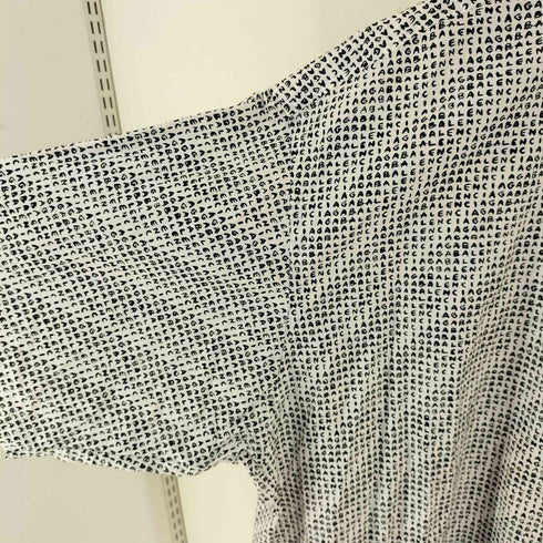 バレンシアガ BALENCIAGA All Over Logo Print Button Up Short Sleeve Shirt メンズ 42