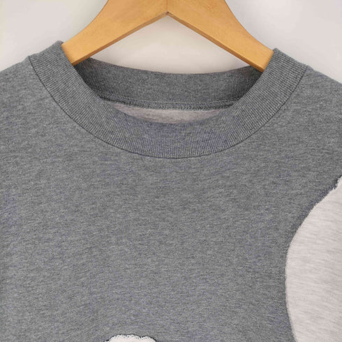 APHLOTUS カーブ切替 バイカラー クルーネック 裏起毛スウェット メンズ JPN:M