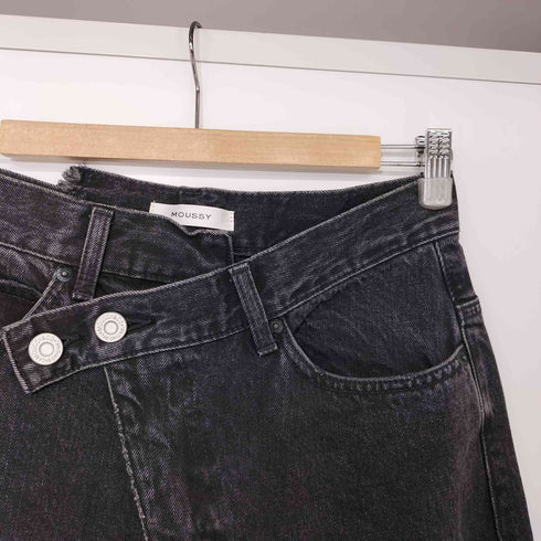 マウジー moussy CROSS WAIST WIDE STRAIGHT デニム パンツ レディース JPN:2