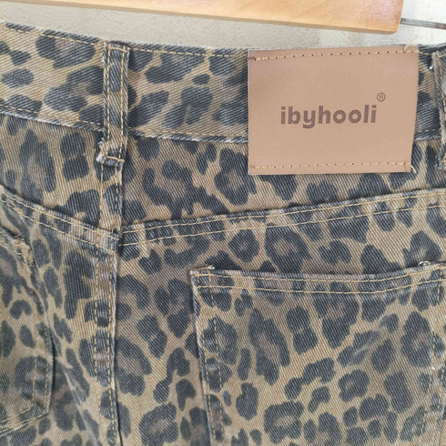 ibyhooli レオパード ワイド デニムパンツ Y2K レディース L