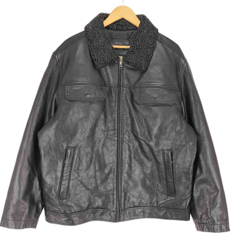 SANTAFE LEATHER 襟ボアレザージャケット 裏地キルティング メンズ JPN:XL