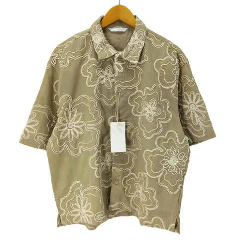 ザラ ZARA コットン総柄ガーゼシャツ メンズ import:M