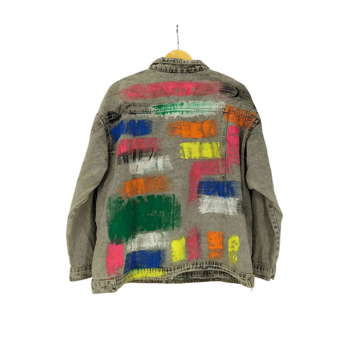 BEULAH ペイント カスタム デニム トラッカー ジャケット メンズ M/L