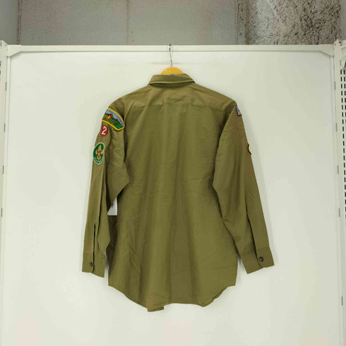 70S BOY SCOUTS OF AMERICA 刺繍 ワッペン L/S ミリタリー シャツ メンズ