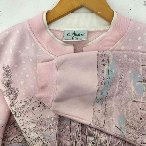Auisans ダブルカラー ボタン 裏起毛 スウェット レディース L XL