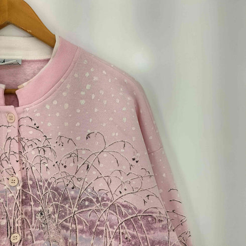 Auisans ダブルカラー ボタン 裏起毛 スウェット レディース L XL
