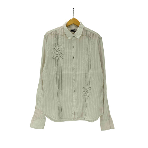 vare vintage 刺繍 L/S ストライプ シャツ メンズ import:XL