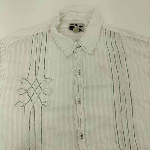 vare vintage 刺繍 L/S ストライプ シャツ メンズ import:XL