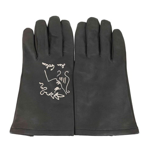 maison fabre MADE IN FRANCE プリントデザイン レザー手袋 メンズ