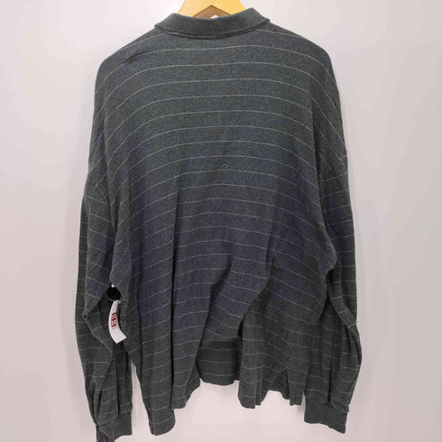ポロバイラルフローレン Polo by RALPH LAUREN 90s ポニー刺繍 ボーダー コットン L/S ポロシャツ メンズ import:XL