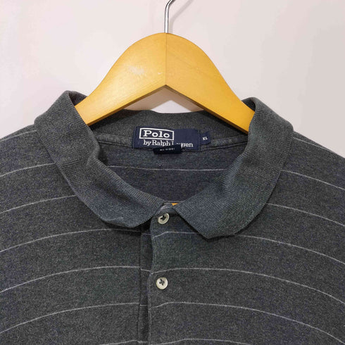 ポロバイラルフローレン Polo by RALPH LAUREN 90s ポニー刺繍 ボーダー コットン L/S ポロシャツ メンズ import:XL