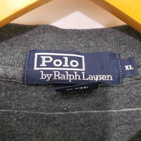 ポロバイラルフローレン Polo by RALPH LAUREN 90s ポニー刺繍 ボーダー コットン L/S ポロシャツ メンズ import:XL