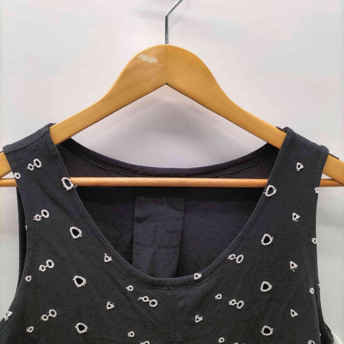 ハートイッセイミヤケ Haat ISSEY MIYAKE 刺繍 総柄 ノースリーブ プリーツ ワンピース レディース JPN:2