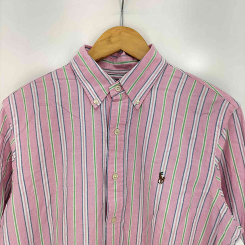 ポロラルフローレン POLO RALPH LAUREN 現行タグ CLASSIC FIT ポニー刺繍 ボタンダウン ストライプ 長袖シャツ メンズ import:M