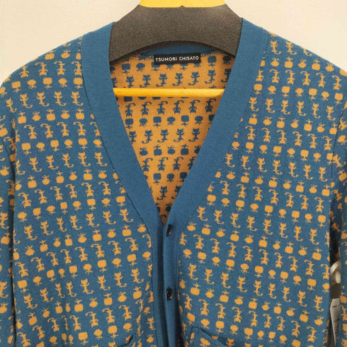 ツモリチサト TSUMORI CHISATO ウール100 総柄 ニットカーディガン レディース JPN:2