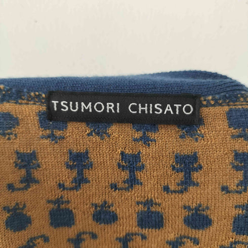 ツモリチサト TSUMORI CHISATO ウール100 総柄 ニットカーディガン レディース JPN:2