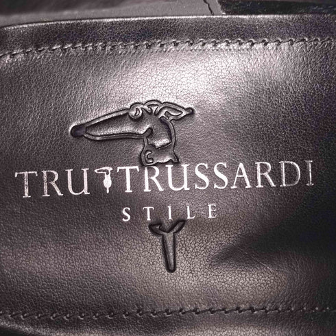 トラサルディ TRUSSARDI 日本製 ポインテッドトゥ ヒール レザー ブーツ メンズ JPN:27.5