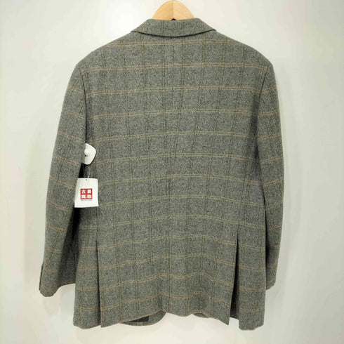 Eric Ross pure cashmere チェック柄2Bテーラードジャケット メンズ 165