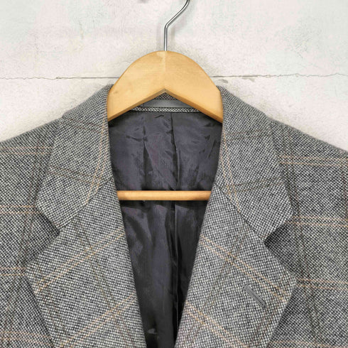 Eric Ross pure cashmere チェック柄2Bテーラードジャケット メンズ 165