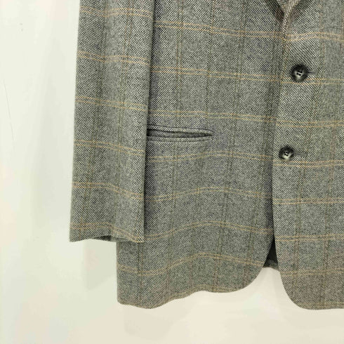 Eric Ross pure cashmere チェック柄2Bテーラードジャケット メンズ 165