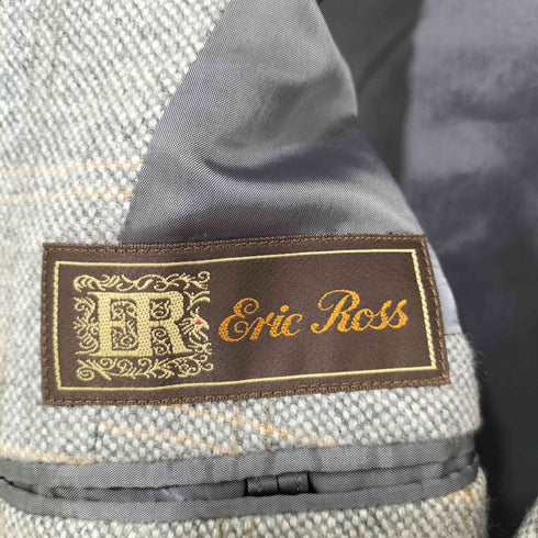 Eric Ross pure cashmere チェック柄2Bテーラードジャケット メンズ 165