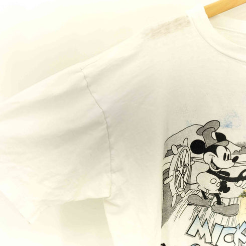 80s USA製 シングルステッチ キャラクタープリント コットン 半袖クルーネックTシャツ メンズ L