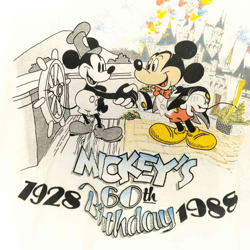 80s USA製 シングルステッチ キャラクタープリント コットン 半袖クルーネックTシャツ メンズ L