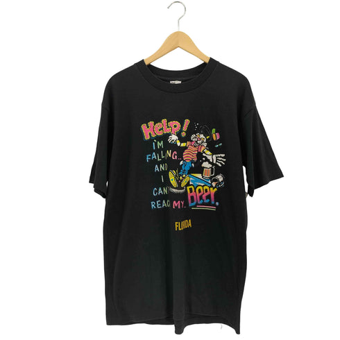 COLLEGE WARE 90s USA製 シングルステッチ イラストプリント クルーネックTシャツ メンズ import:XL