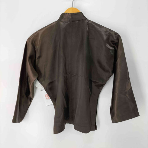 コムデギャルソンコムデギャルソン COMME des GARCONS COMME des GARCONS AD2005 フロントカーブデザインスタンドカラーブラウス サテン コムコム レディース JPN:S