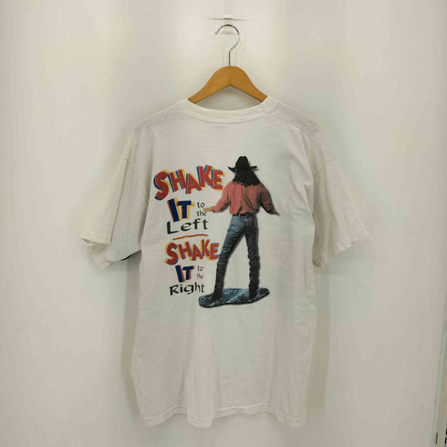 フルーツオブザルーム FRUIT OF THE LOOM 90s USA製 シングルステッチ THE SHAKEイラストプリント クルーネックTシャツ メンズ import:XL