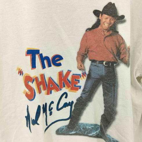 フルーツオブザルーム FRUIT OF THE LOOM 90s USA製 シングルステッチ THE SHAKEイラストプリント クルーネックTシャツ メンズ import:XL
