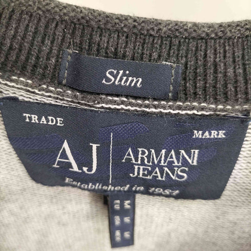 アルマーニジーンズ ARMANI JEANS コットン ニット Vネック ベスト メンズ import:M